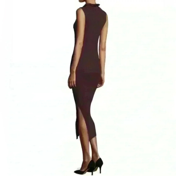 Theory Hedrisa Lustrate Ribbed Knit Mock Neck Bodycon Midi Dress - Picture 2 of 11